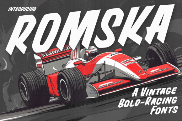 Romska Typeface: Bold Vintage Speed for Web Headers
